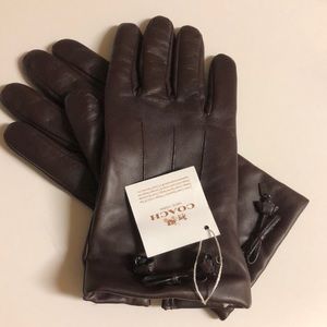 Coach leather gloves
